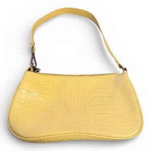 JW PEI Eva Shoulder Handbag Light Yellow Croc Purse
